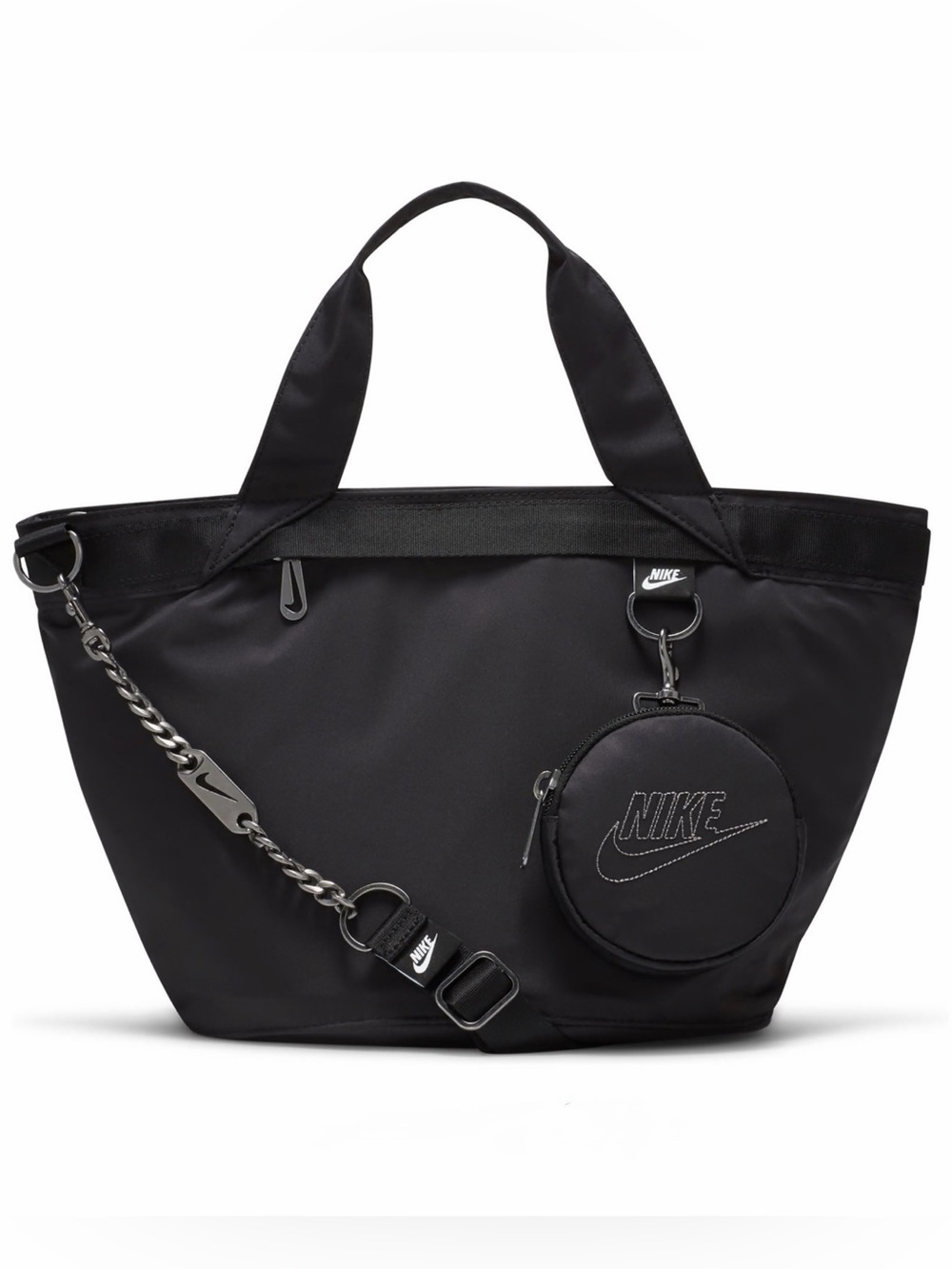 Nike Sportswear Futura Luxe 10L Women's Tote Purse Bag (Black/Light Smoke Grey)
